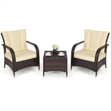 Load image into Gallery viewer, 3PCS Outdoor Patio Rattan Wicker Furniture Set-Beige