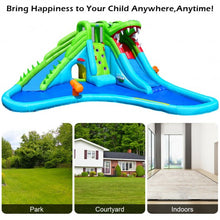 Load image into Gallery viewer, Crocodile Themed Inflatable Slide Bouncer with Two Water Slides