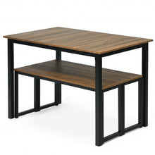 Load image into Gallery viewer, 3-Piece Kitchen Dining Table Set with 2 Benches for Limited Space -Natural