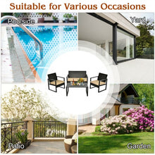 Load image into Gallery viewer, 4 Pcs Patio Rattan Furniture Set Cushioned Sofa Coffee Table Garden Deck