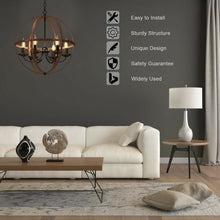 Load image into Gallery viewer, 6-Light Orb Chandelier Rustic Vintage Ceiling Lamp