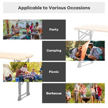 Load image into Gallery viewer, 66.5" Outdoor Wood Folding Picnic Table with Adjustable Heights