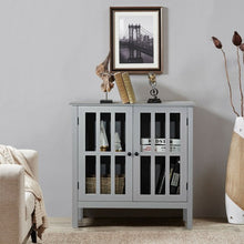 Load image into Gallery viewer, Glass Door Sideboard Console Storage Buffet Cabinet-Gray