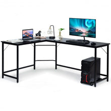 Load image into Gallery viewer, L Shaped Desk Corner Computer Desk PC Laptop Gaming Table Workstation-Black