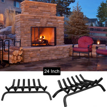Load image into Gallery viewer, 24" Iron Fireplace Log Grate Firewood Burning Rack