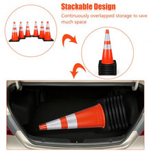 Load image into Gallery viewer, 6Pcs 28" PVC Fluorescent Reflective Road Parking Cones