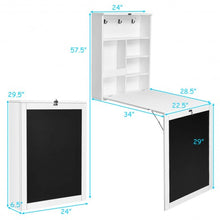 Load image into Gallery viewer, Convertible Wall Mounted Table with A Chalkboard-White