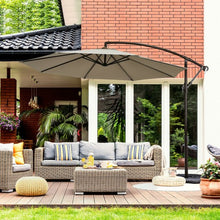 Load image into Gallery viewer, 10 Ft Patio Offset Hanging Umbrella with Easy Tilt Adjustment-Tan