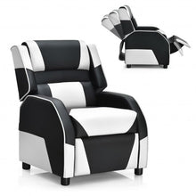 Load image into Gallery viewer, Kids Youth PU Leather Gaming Sofa Recliner with Headrest and Footrest-White