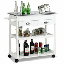Load image into Gallery viewer, Stainless Steel Mobile Kitchen Trolley Cart With Drawers & Casters-White