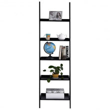 Load image into Gallery viewer, 5-Tier Leaning Wall Display Bookcase-Black