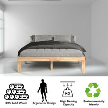 Load image into Gallery viewer, Queen Size 14" Wooden Bed Mattress Frame-Natural