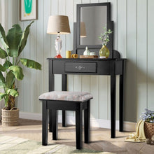 Load image into Gallery viewer, Vanity Dressing Table Stool Set with Large Makeup Mirror