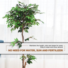 Load image into Gallery viewer, 5.5 ft Artificial Ficus Silk Tree with Wood Trunks