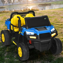 Load image into Gallery viewer, 12V Battery Powered Kids Ride On Dumpbed Truck RC-Blue