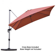 Load image into Gallery viewer, 10 Ft 360 Degree Tilt Aluminum Square Patio Offset Cantilever Umbrella-Brick Red