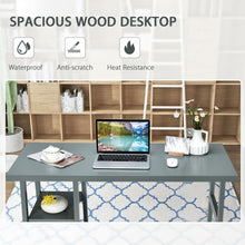 Load image into Gallery viewer, Trestle Computer Desk Home Office Workstation with Removable Shelves-Gray