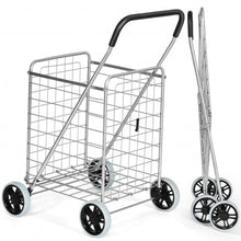 Load image into Gallery viewer, Portable Folding Shopping Cart Utility for Grocery Laundry-Silver