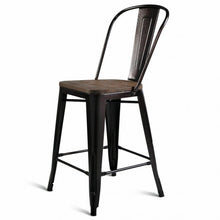 Load image into Gallery viewer, Copper Set of 2 Metal Wood Counter Chairs