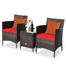 Load image into Gallery viewer, 3 pcs Outdoor Rattan Wicker Furniture Set-Red