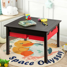 Load image into Gallery viewer, 5-in-1 Kids Activity Play Table Building Block Table With Storage Drawers-Brown
