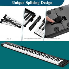 Load image into Gallery viewer, 2 in 1 Attachable Digital Piano Keyboard 88/44 Touch sensitive Key w/ MIDI-Black