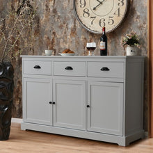 Load image into Gallery viewer, 3 Drawers Sideboard Buffet Storage with Adjustable Shelves-Gray