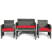 Load image into Gallery viewer, 4PCS Patio Rattan Furniture Set-Red