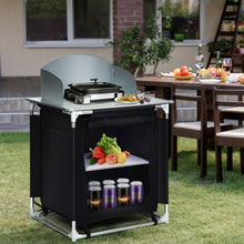 Load image into Gallery viewer, Portable Outdoor Camping Cooking Table with Storage Organizer
