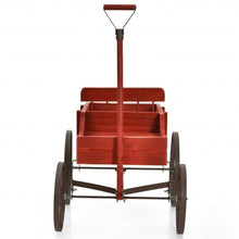 Load image into Gallery viewer, Wooden Wagon Plant Bed With Wheel for Garden Yard-Red