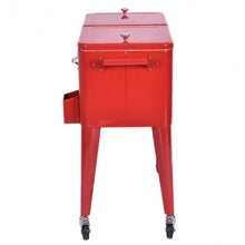 Load image into Gallery viewer, Red Portable Outdoor Patio Cooler Cart