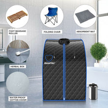 Load image into Gallery viewer, Portable Personal Steam Sauna Spa with 3L Blast-proof Steamer Chair-Black