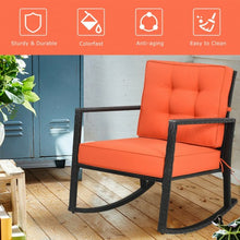Load image into Gallery viewer, Patio Rattan Rocker Outdoor Glider Rocking Chair Cushion Lawn