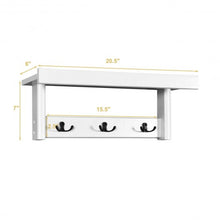 Load image into Gallery viewer, Entryway Hanging Wood Coat Rack with 3 Double Hooks-White