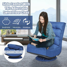 Load image into Gallery viewer, 5-Position Folding Floor Gaming Chair-Navy
