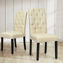 Load image into Gallery viewer, Set of 2 Tufted Upholstered Dining Chair-Beige