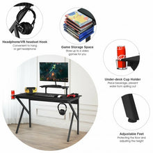 Load image into Gallery viewer, PC Table Workstation with Cup Holder and Headphone Hook