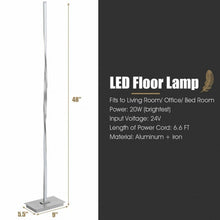 Load image into Gallery viewer, 48" Helix LED Floor Lamp Modern Standing Pole Light-Silver