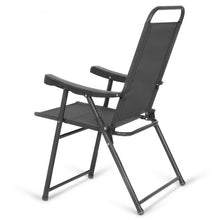 Load image into Gallery viewer, Set of 4 Folding Sling Chairs with Armrest