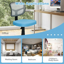 Load image into Gallery viewer, Armless Computer Chair w/Height Adjustment & Breathable Mesh- Home Office-Blue