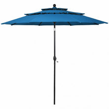 Load image into Gallery viewer, 10' 3 Tier Patio Umbrella Aluminum Sunshade Shelter Double Vented-Blue
