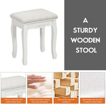 Load image into Gallery viewer, Vanity Table Set with Oval Mirror and 4 Drawers-White