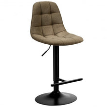 Load image into Gallery viewer, 2Pcs Adjustable Bar Stools Swivel Counter Height Linen Chairs -Brown