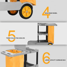 Load image into Gallery viewer, Commercial Janitorial Cleaning Cart 3 Shelf Housekeeping Ultility Cart