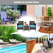 Load image into Gallery viewer, 3 pcs Outdoor Rattan Wicker Furniture Set-Blue