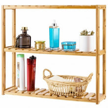 Load image into Gallery viewer, Multifunctional 3 Bamboo Adjustable Utility Storage Stand Rack