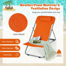 Load image into Gallery viewer, Portable Beach Chair Set of 2 with Headrest -Orange