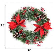 Load image into Gallery viewer, 24" Pre-lit Artificial Christmas Wreath Battery Operated