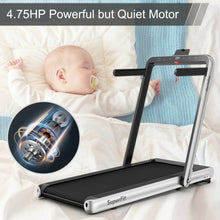 Load image into Gallery viewer, 4.75HP 2 In 1 Folding Treadmill with Remote APP Control-Silver