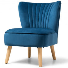 Load image into Gallery viewer, Armless Accent Chair Modern Velvet Leisure Chair-Blue